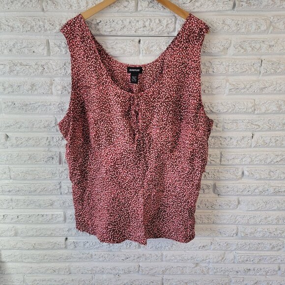 Avenue Womens Top 30 32 Plus Tank Pink Brown Geometric Silk Office GEO22XE - Picture 1 of 8